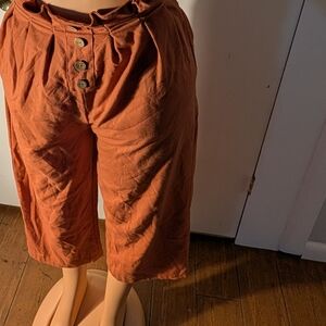 Iris Orange high-waisted wide-leg trousers Size M